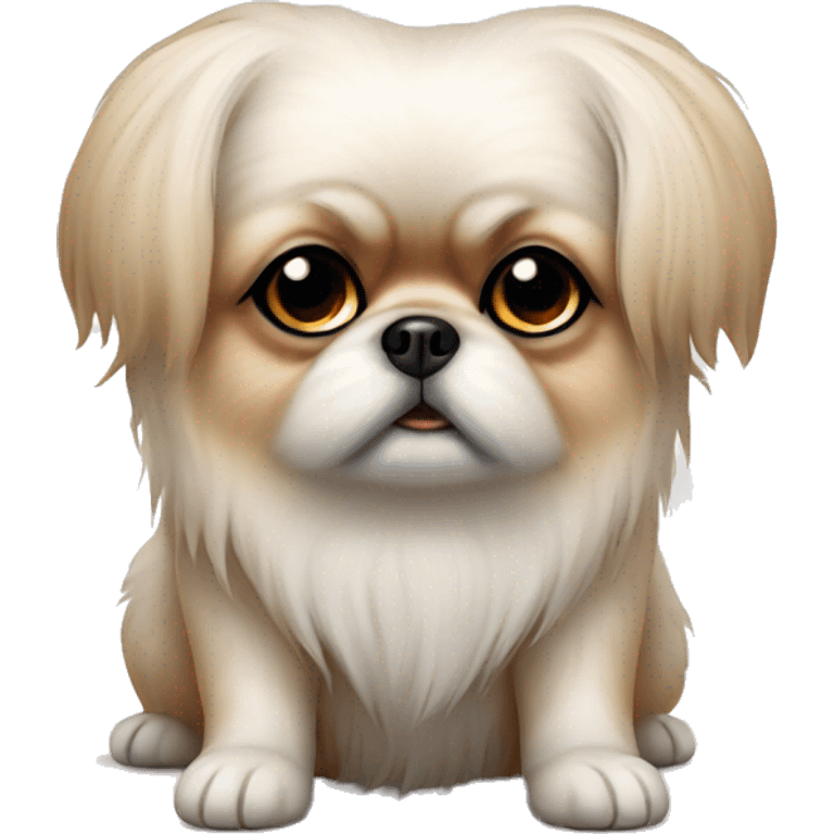 Pekinese white small dog   emoji