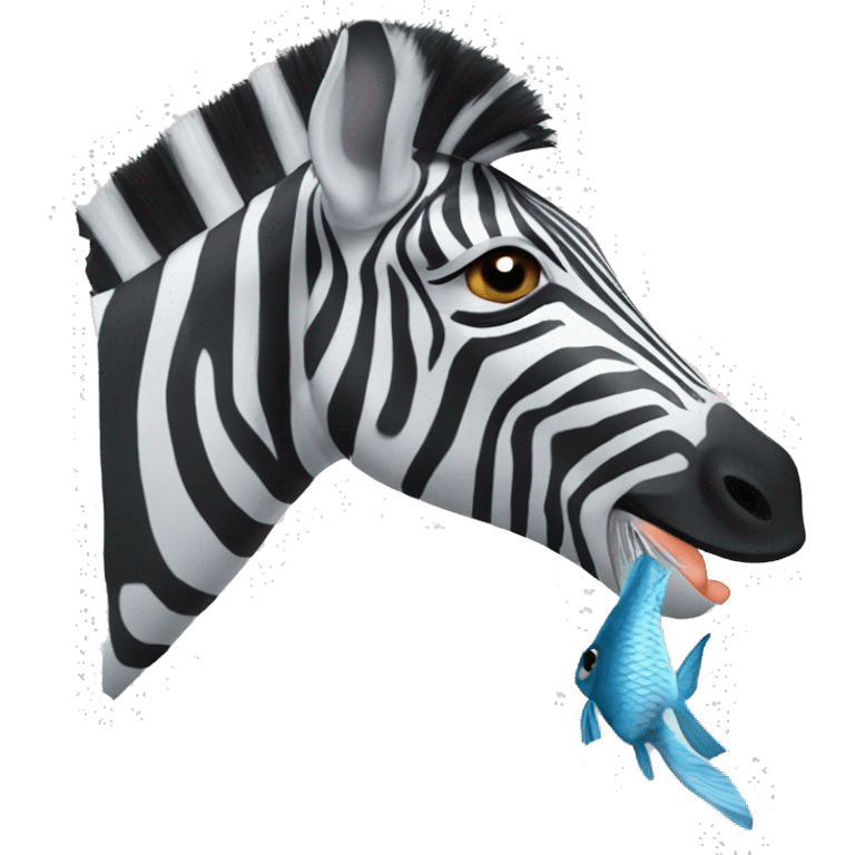 zebra eating fish emoji