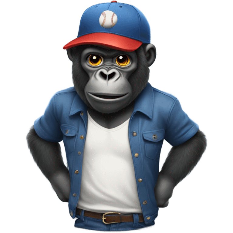 Gorilla wearing a baseball cap emoji