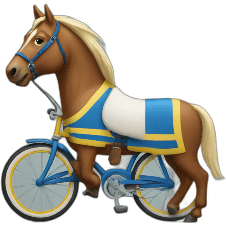 swedish horse rides a bike emoji