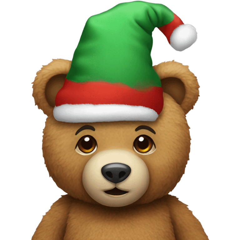 teddy bear wearing christmas hat  emoji