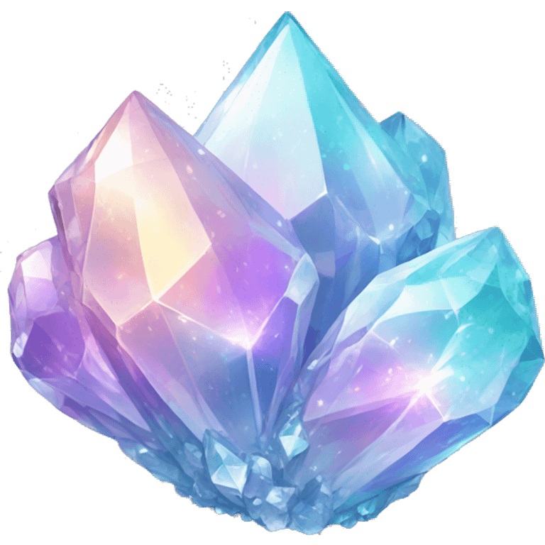 Sparkly glossy Pastel iridescent glass crystal cluster emoji