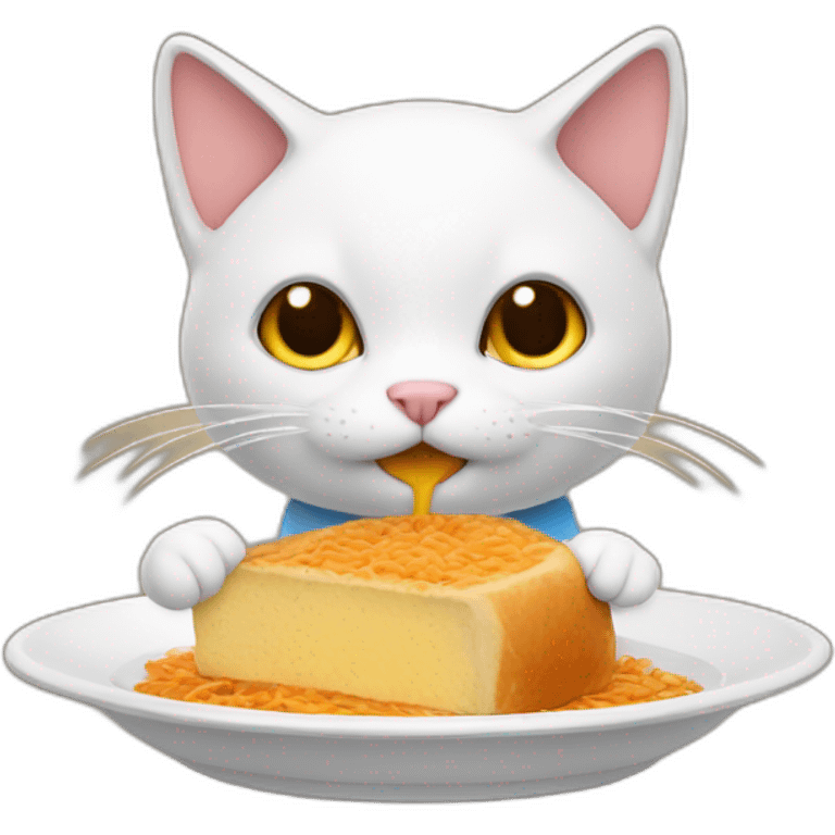 Gato comiendo  emoji