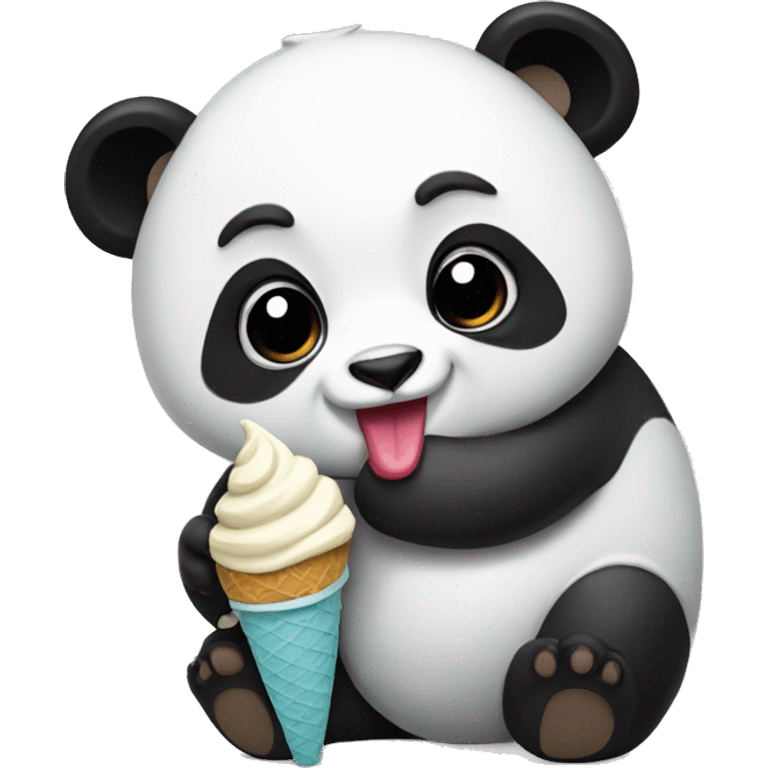 Panda eating ice cream emoji