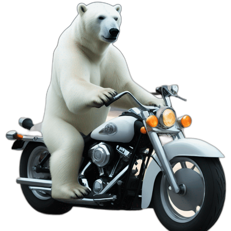 polar bear riding à harley emoji