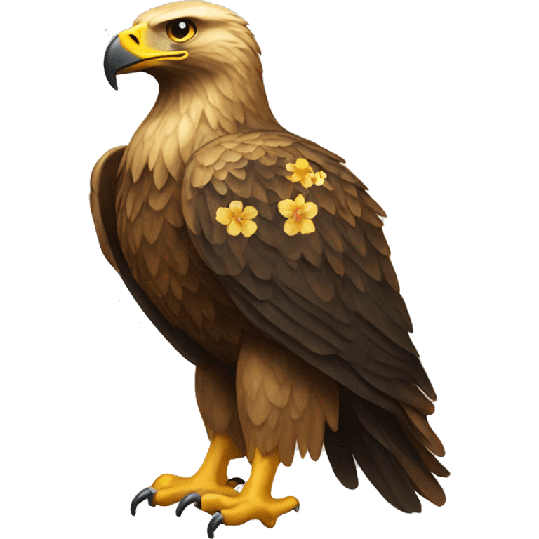 Golden eagle with flower pattern on its wings  emoji