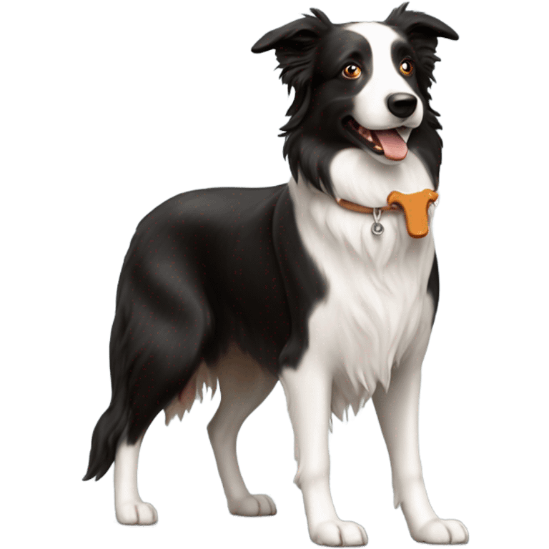 Border collie with Texas longhorns  emoji