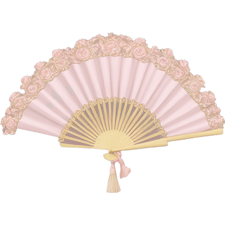 Rococo hand fan pale pink  emoji