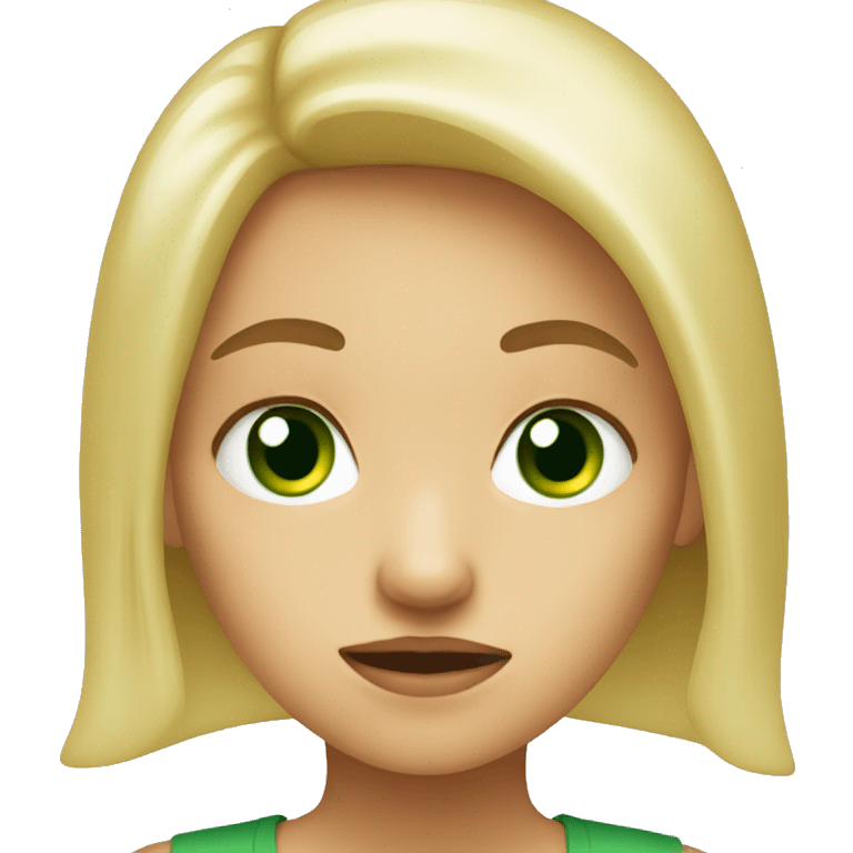 blonde girl green eyes annoyed emoji