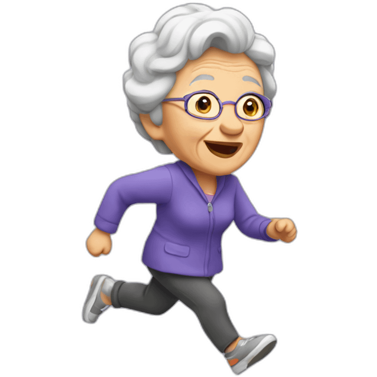 grandmather run away emoji