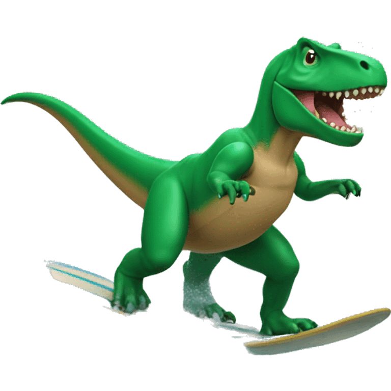 Trex Surfing on a wave emoji