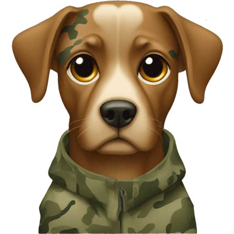 M dog in camouflage  emoji