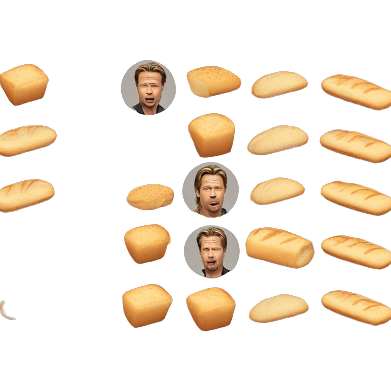 Brad Pitt eating bread emoji