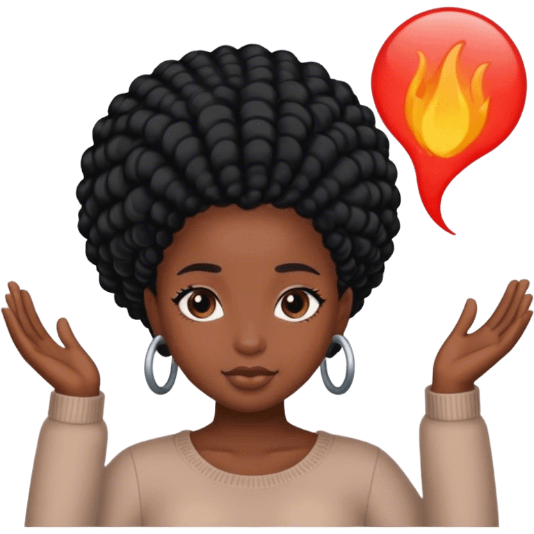 Black girl with 4c hair emoji