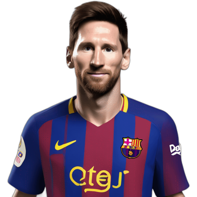 Messi with Barcelona emoji