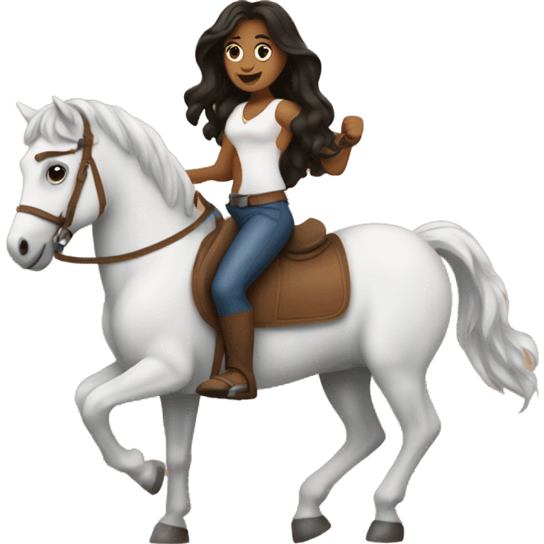 Camila riding a horse emoji