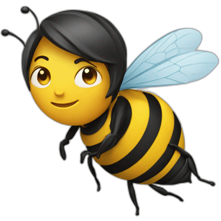 graphic designer in the air with a bee emoji