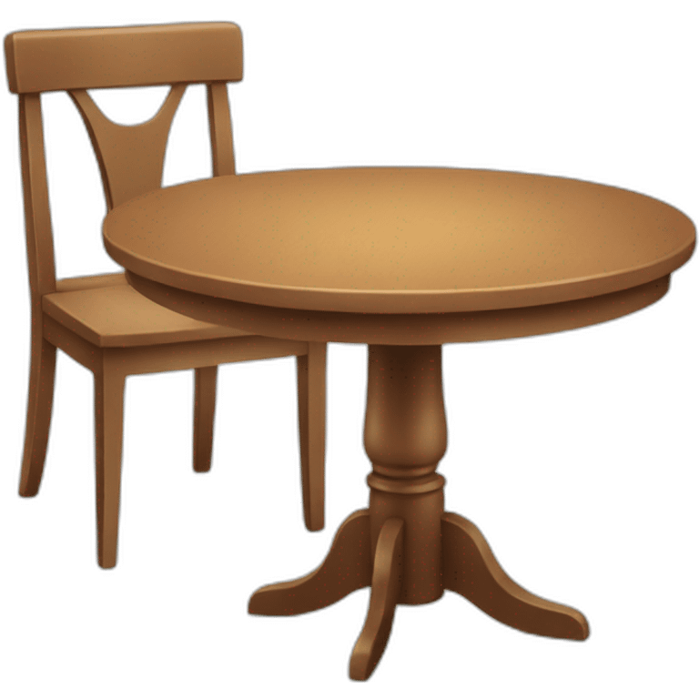 dining table with smile emoji