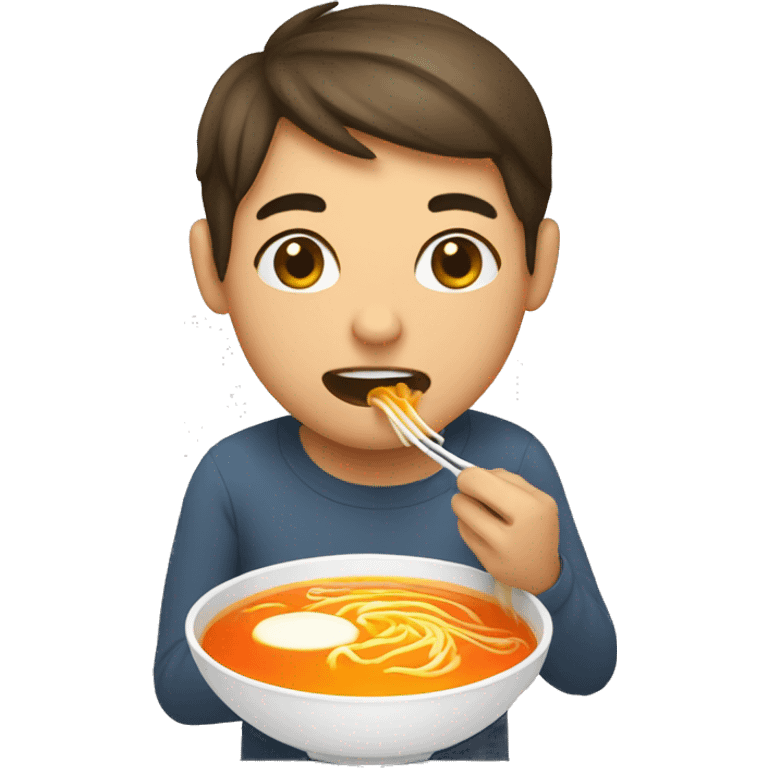 person eating hot broth emoji