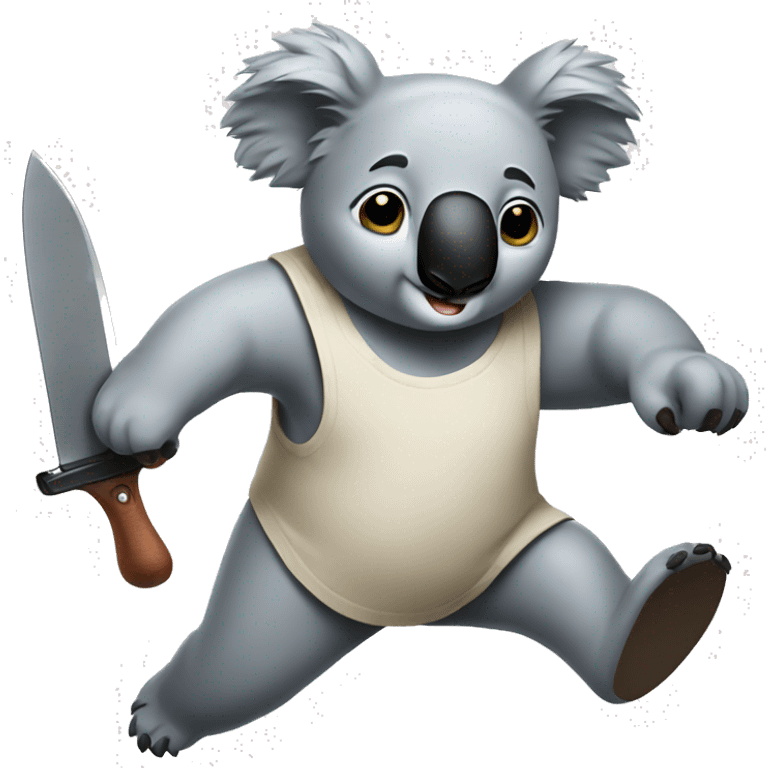 make a koala running with a knife emoji