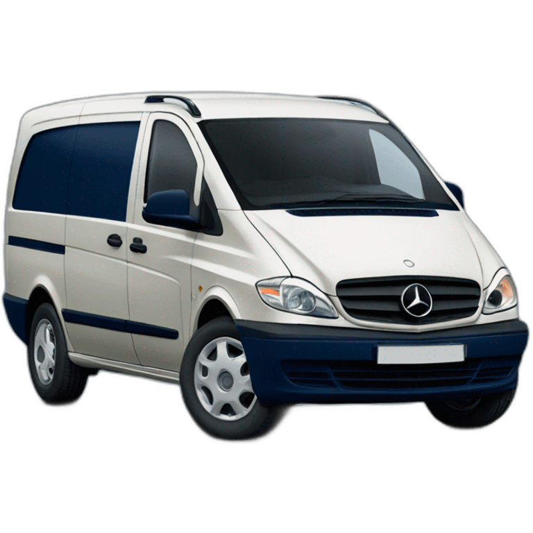 mercedes vito dark blue van with windows emoji