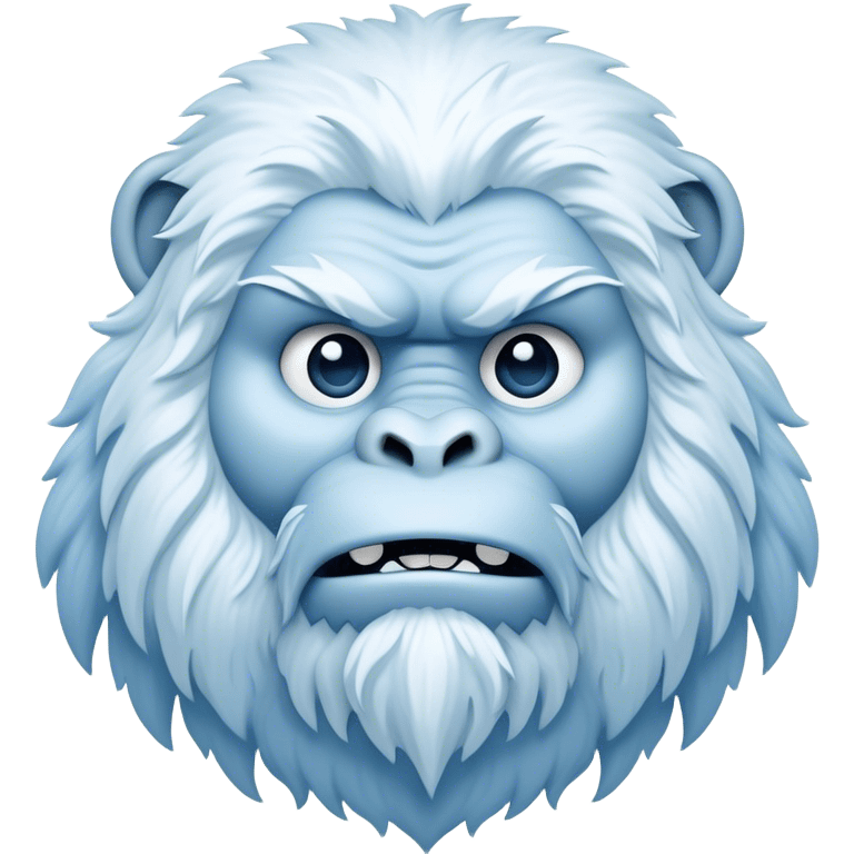 Cinematic Noble Yeti Portrait Emoji, Grand and enigmatic, with a towering, snow-dusted figure in pristine whites and cool blues, exuding ancient, mystical wisdom and stoic majesty, simplified yet exquisitely detailed with frosty textures, glowing with a gentle, icy outline that captures the awe-inspiring presence of a guardian of the frozen wilds! emoji