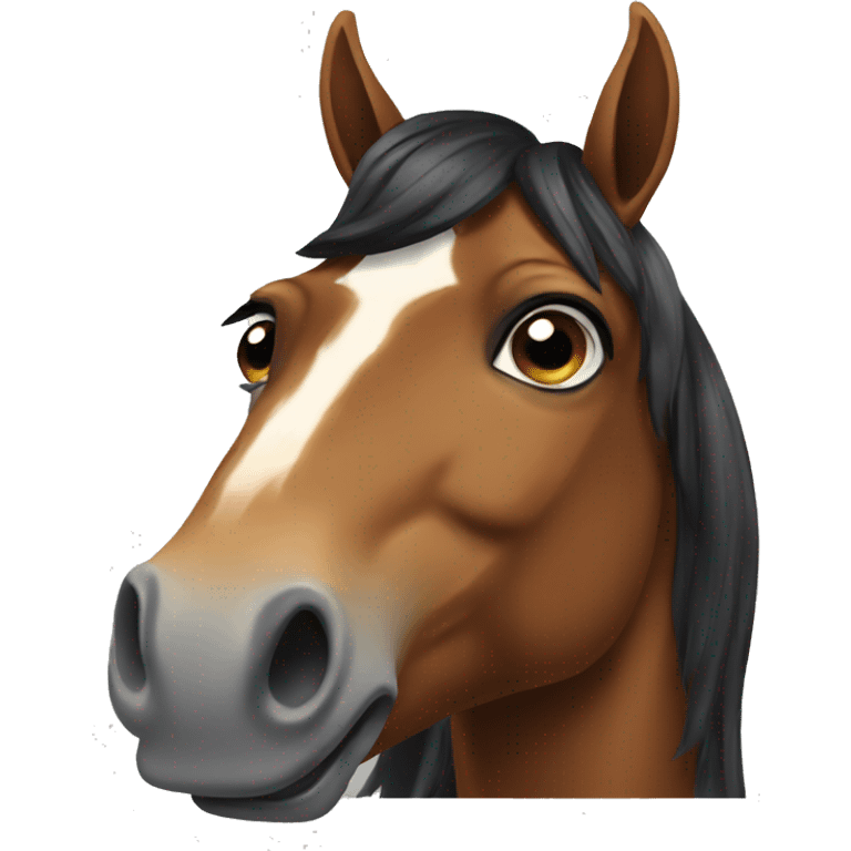 A horse with a handlebar mustache  emoji