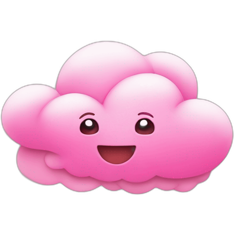 Pink Valentine cloud with hearts and happy face emoji