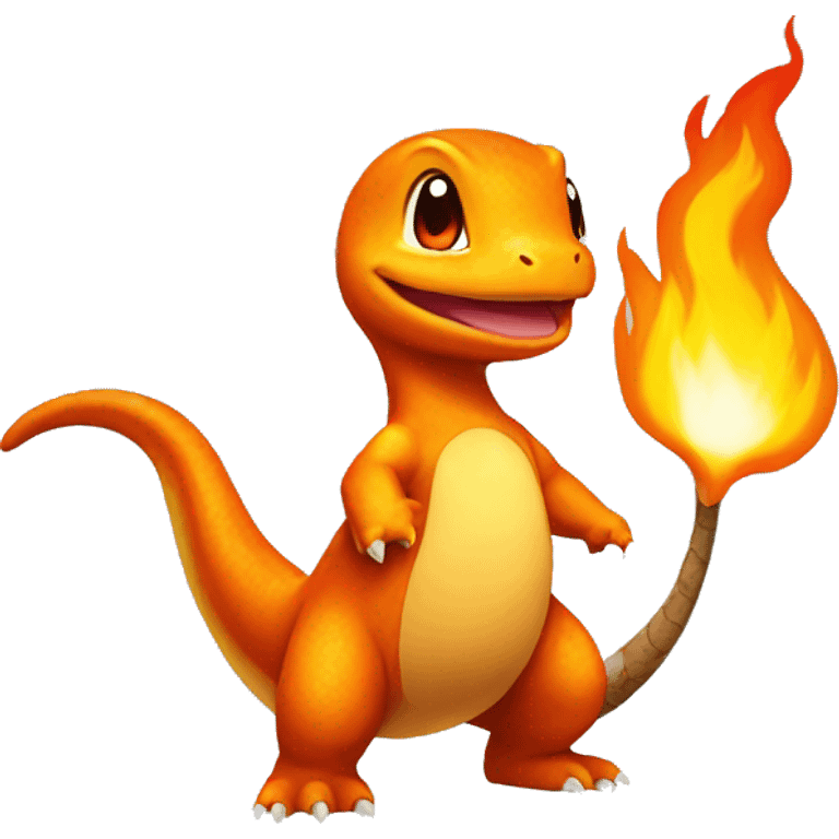 Charmander with a flame on its tail-tip emoji