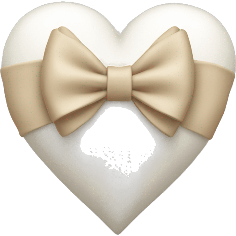 white heart with beige bow emoji