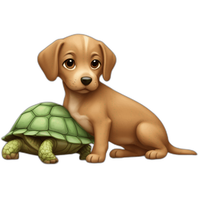 Chien sur chat sur tortue emoji