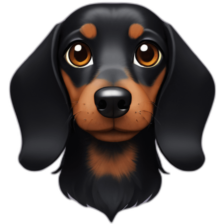 Black fire Wire-haired Dachshund face emoji