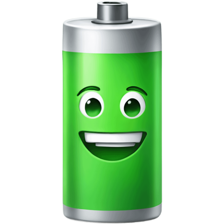 Green battery with discrete smile emoji