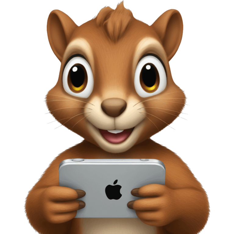 Squirrel holding an iPhone  emoji