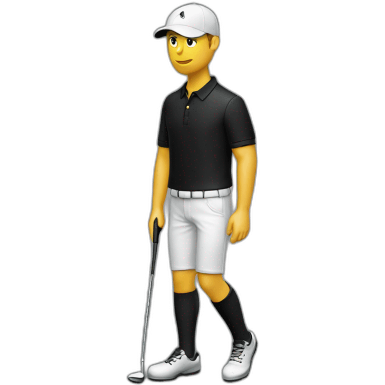 Golfeur polo noir emoji