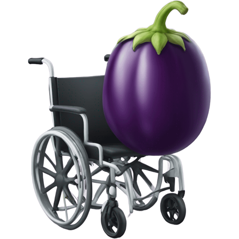 Wheelchair with eggplant emoji