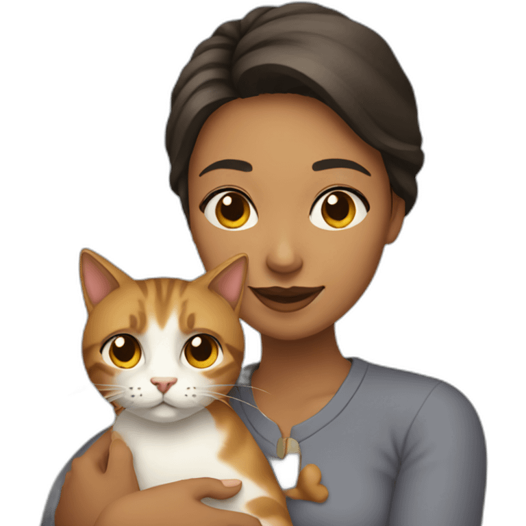 woman with a cat emoji