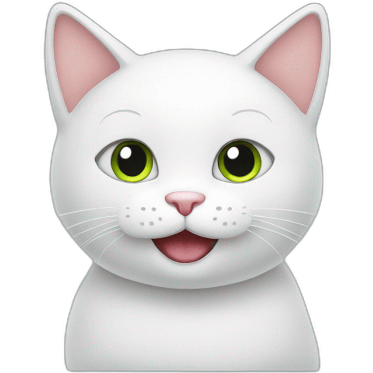 happy-white-cat-on-computer emoji