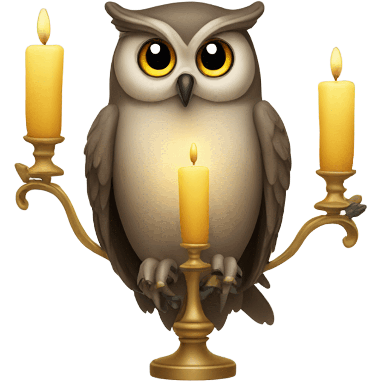 Owl holding a candelabra  emoji