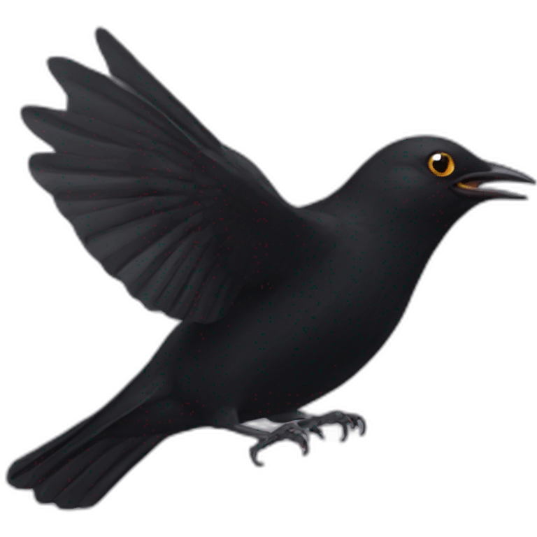 flying blackbird emoji