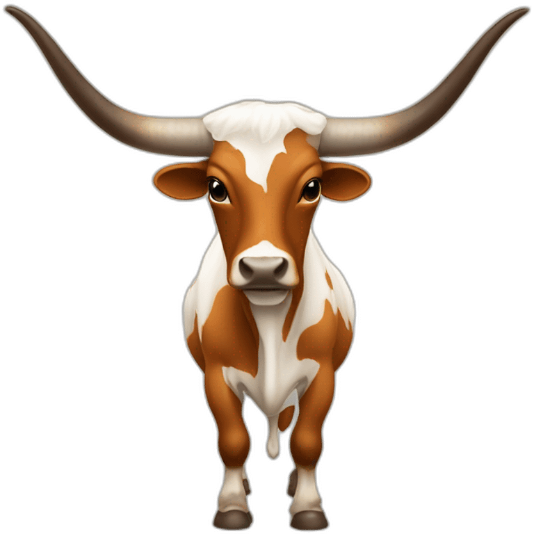 exas Longhorn, ridiculously long horns, full body, not skinny emoji