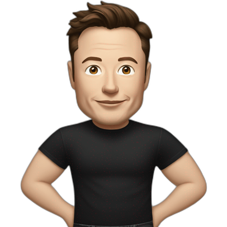 Elon musk in black tee and black jeans emoji