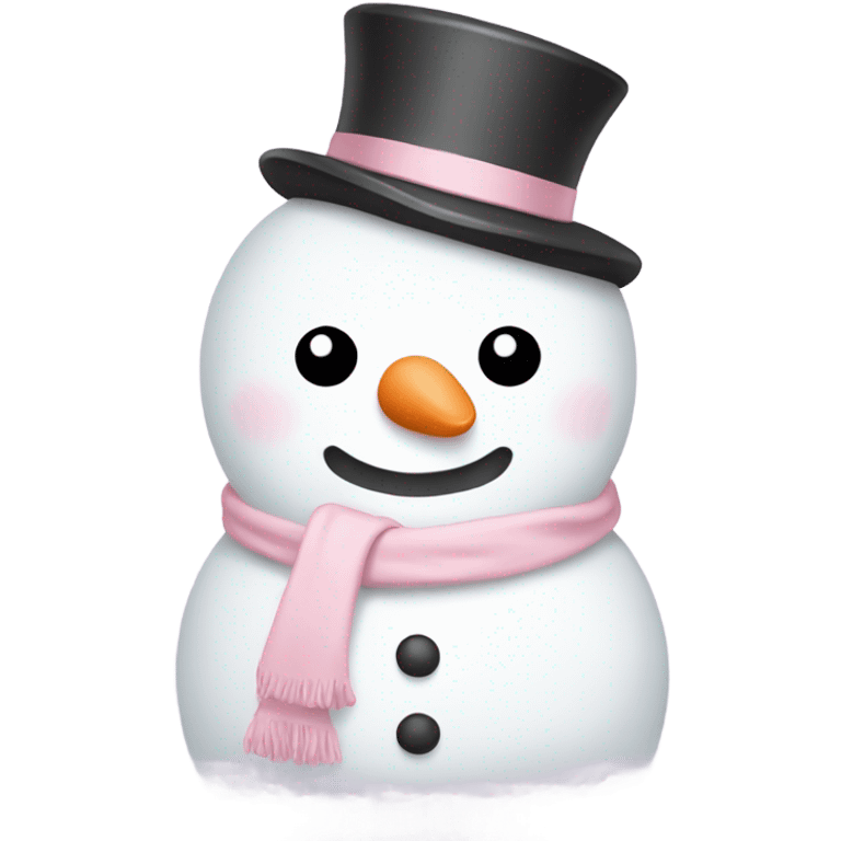 Cute white and light pink snowman emoji