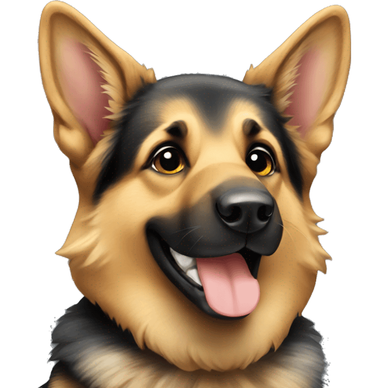 German shepherd smiling  emoji