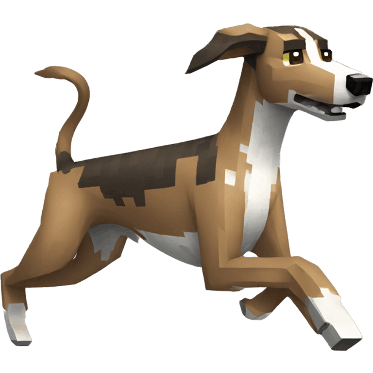 Minecraft pixel brindle greyhound running  emoji