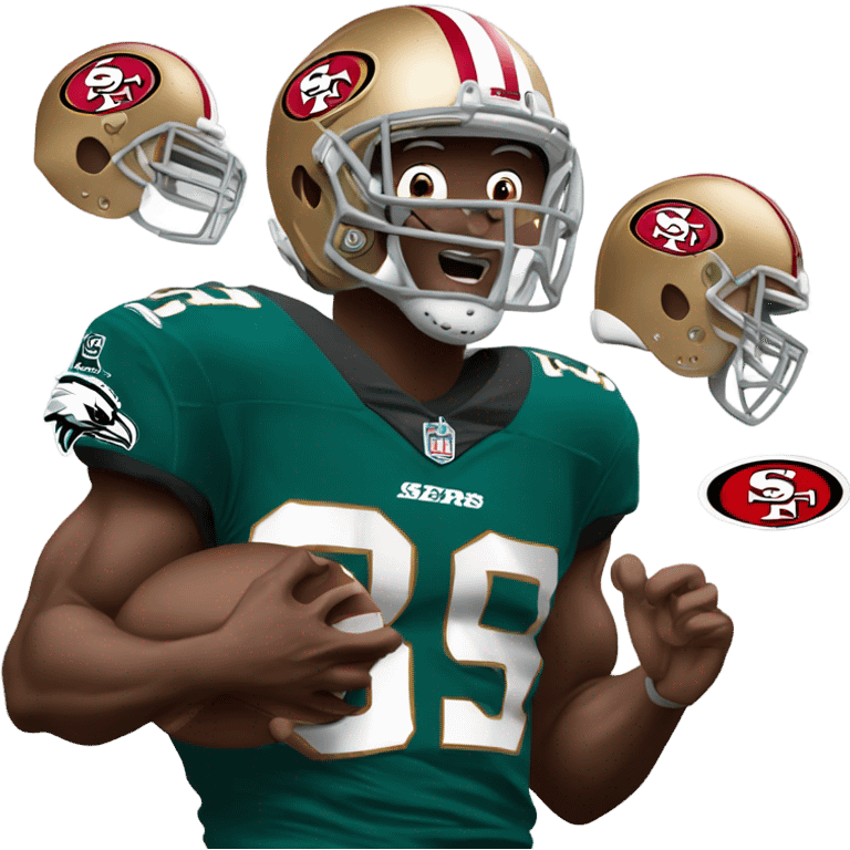 49ers beating eagles with club emoji