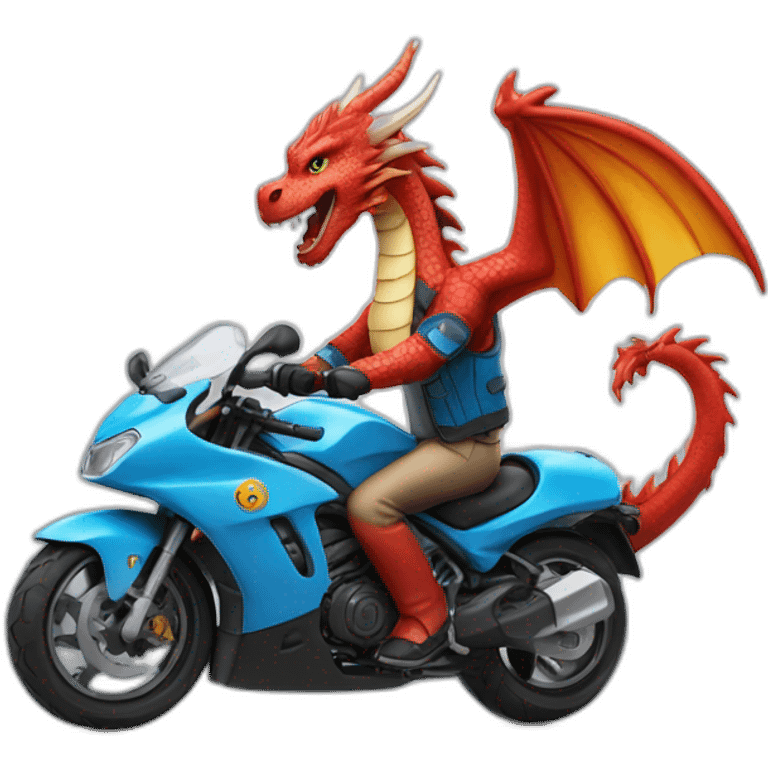 Un Dragon sur une moto emoji