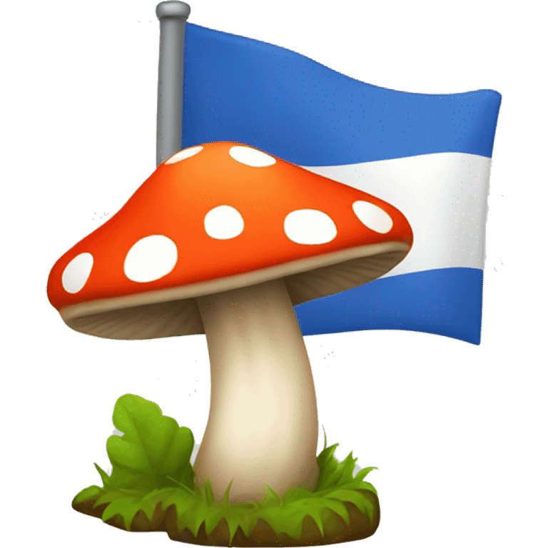 mushroom with an orienteering flag emoji