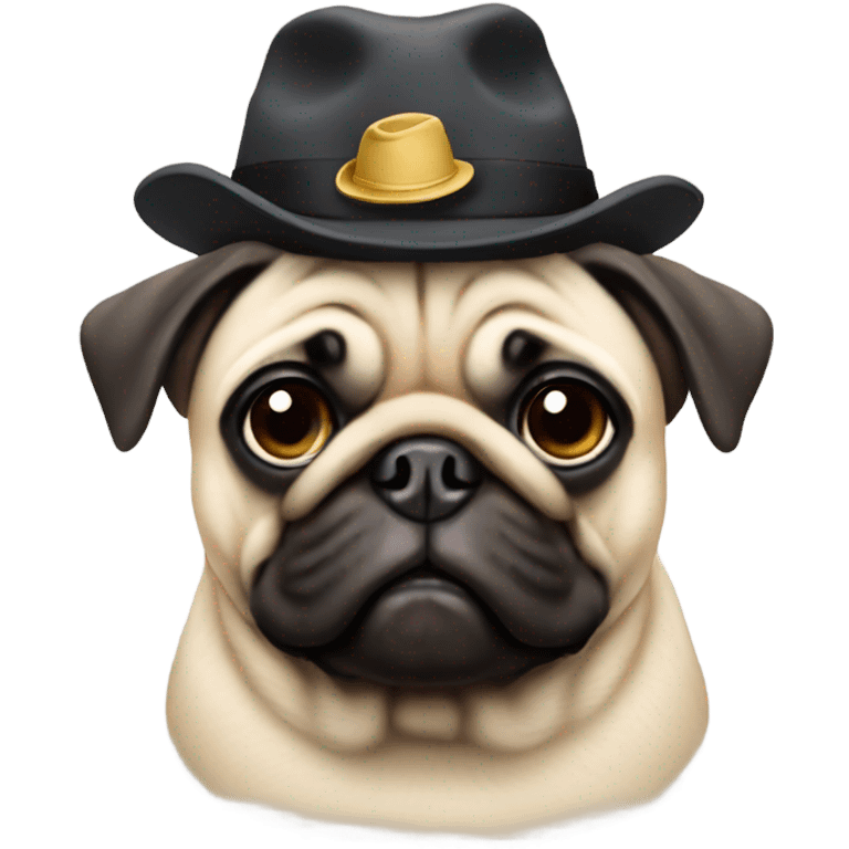 Pug wearing a hat emoji