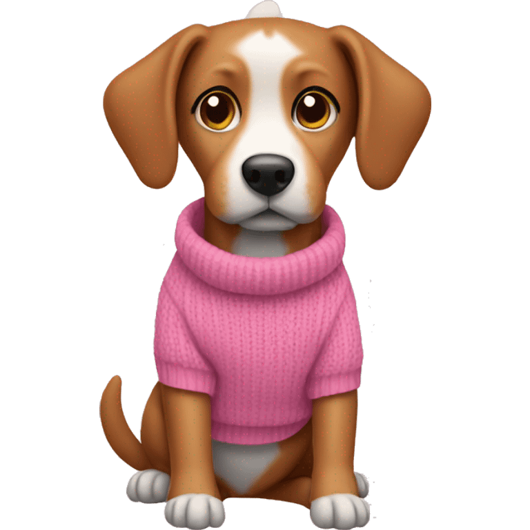 dog wearing pink sweater emoji